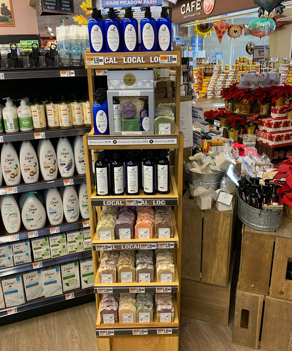 Local store Kiosk full of Sage Meadow Farm Products